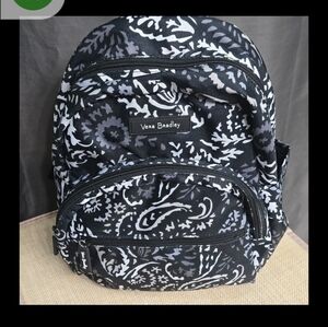 Vera Bradley Monochrome Paisley Backpack EUC